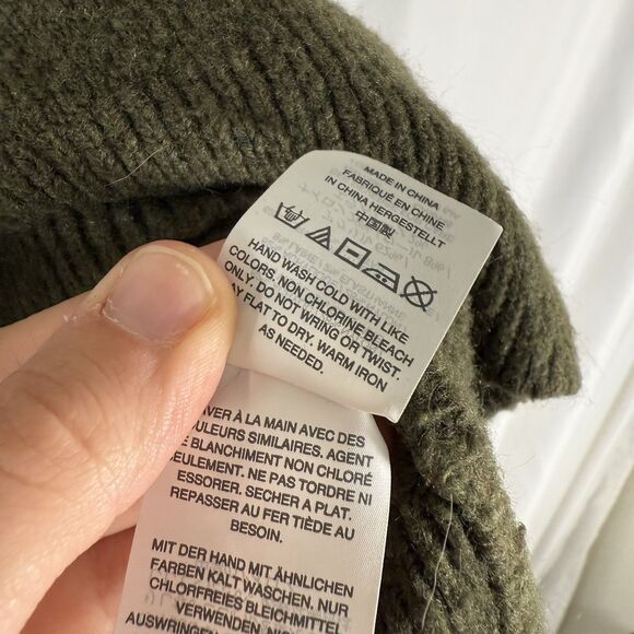 J. Crew Wool Blend Sweater Women's Small Green Knit Long Sleeve Open Back - Picture 6 of 12